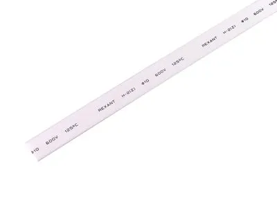 Трубка термоусаживаемая ТУТ нг 10,0/5,0мм, белая, упаковка 50 шт. по 1м REXANT