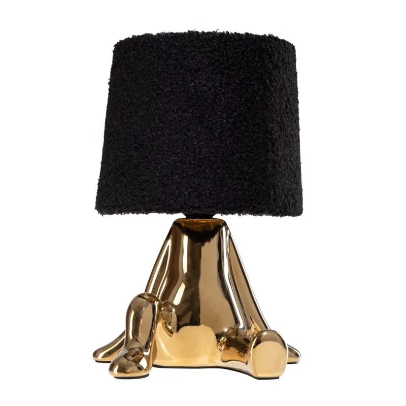 Светильник декоративный Человечек, золотой с черным абажуром, Е27 REXANT - Фото 5