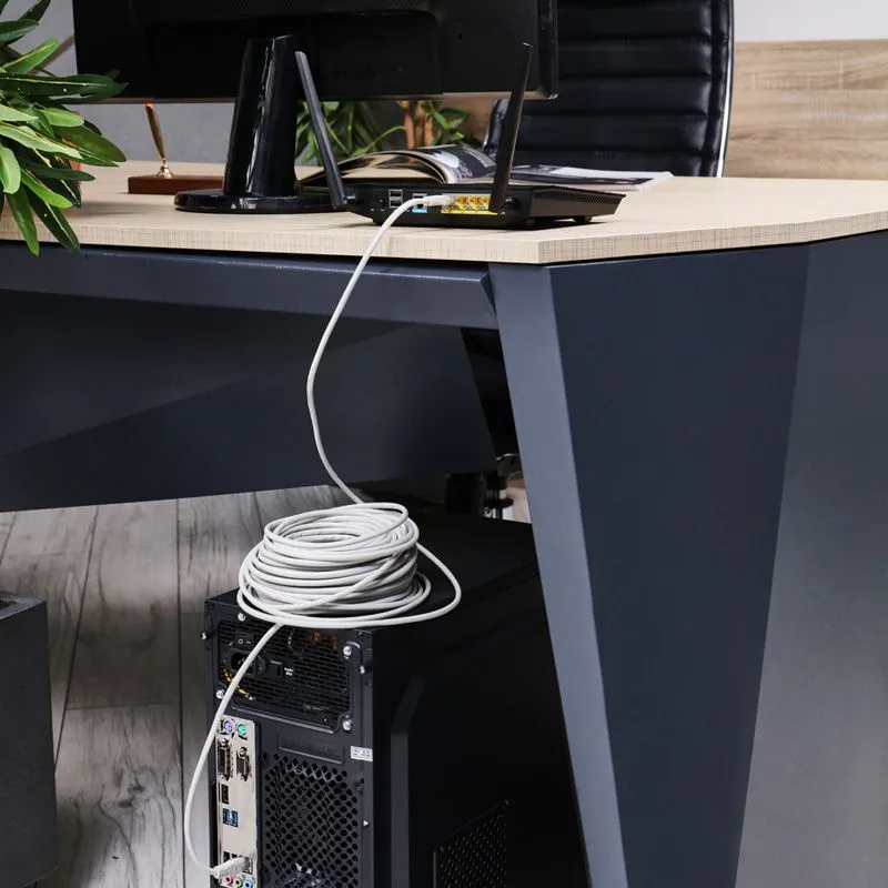 Шнур коммутационный, патч-корд U/UTP RJ45-RJ45, CAT 5e, PVC, серый, 25м REXANT - Фото 2