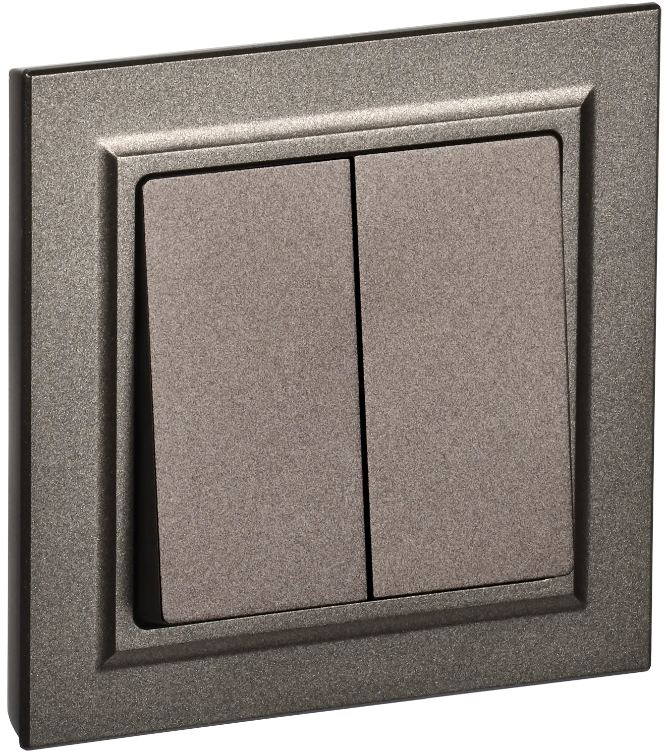 BRITE Выключатель 2-клавишный 10А в сборе ВСР10-2-0-БрТБ темная бронза IEK BR-V20-0-10-K45-F