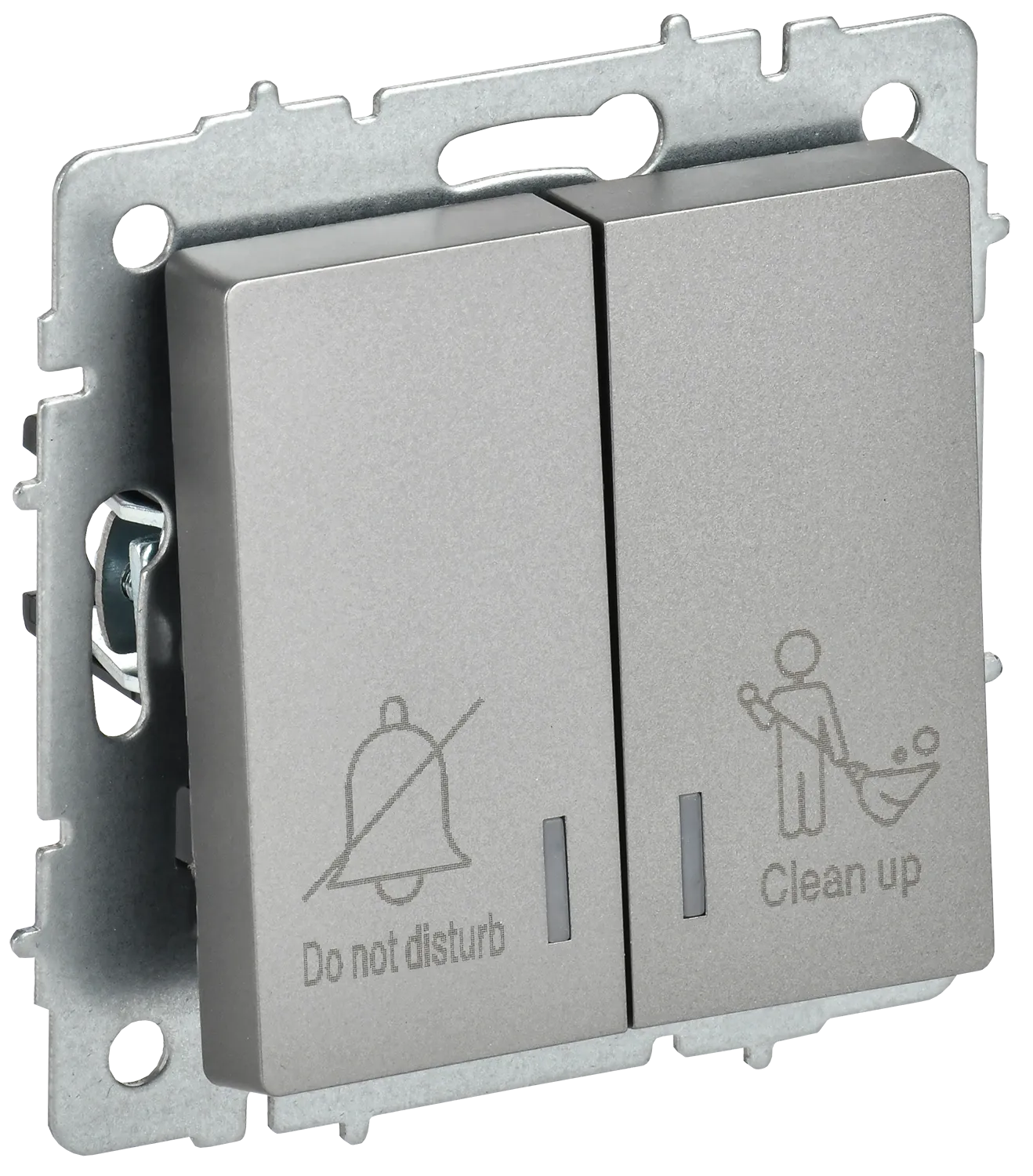 BRITE Выключатель 2-клавишный с индикацией для отелей 10А ВС10-2-9-БрС сталь IEK BR-V20-2-10-K46