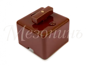 Выключатель ретро фарфоровый поворотный на четыре положения, коллекция "QUADRA" цвет - коричневый, Т GE80401-04