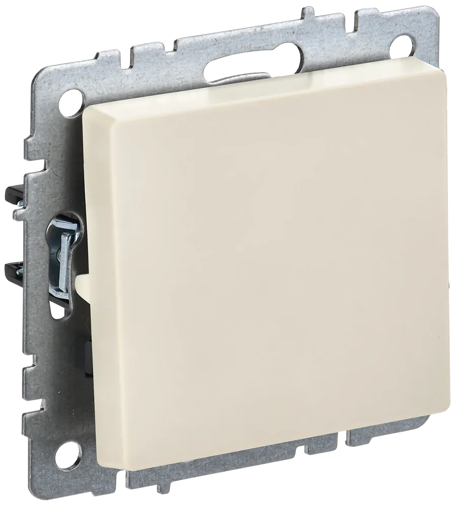 BRITE Выключатель 1-клавишный 10А ВС10-1-0-БрКр бежевый IEK