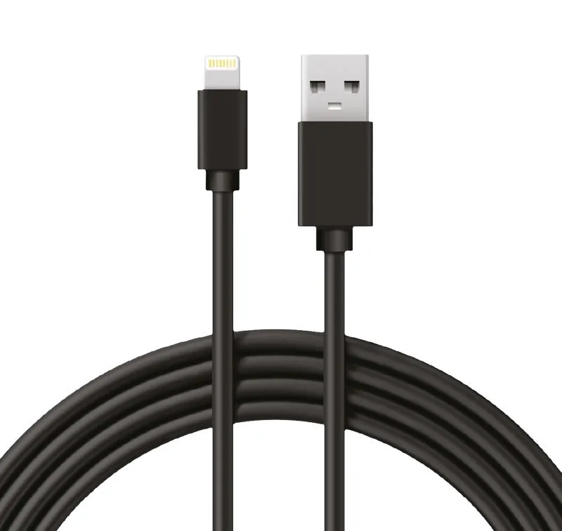 Кабель USB-A – Lightning для Apple, 2,1А, 1м, ПВХ, черный REXANT