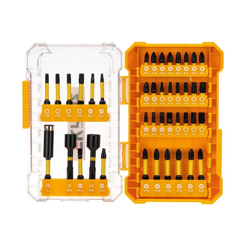 Набор торсионных бит с магнитным держателем и торцевыми головками, пластиковый кейс, 41 шт KRANZ - Фото 2