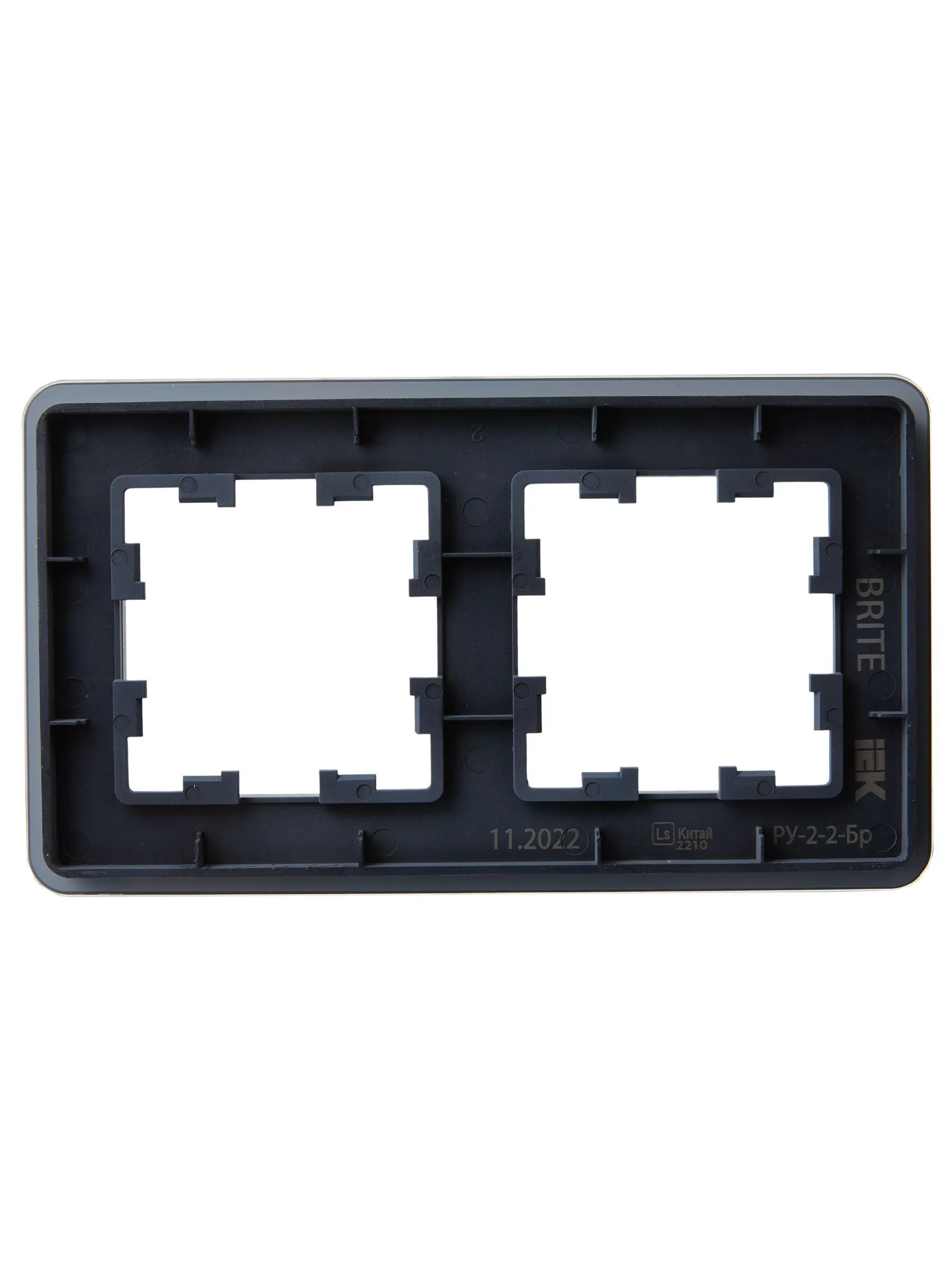 BRITE Рамка 2-местная РУ-2-2-Бр стекло графит RE IEK - Фото 7