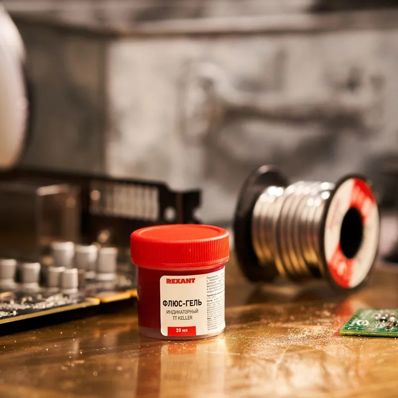 Флюс-гель для пайки, TT KELLER индикаторный, 20мл, банка, блистер REXANT - Фото 3