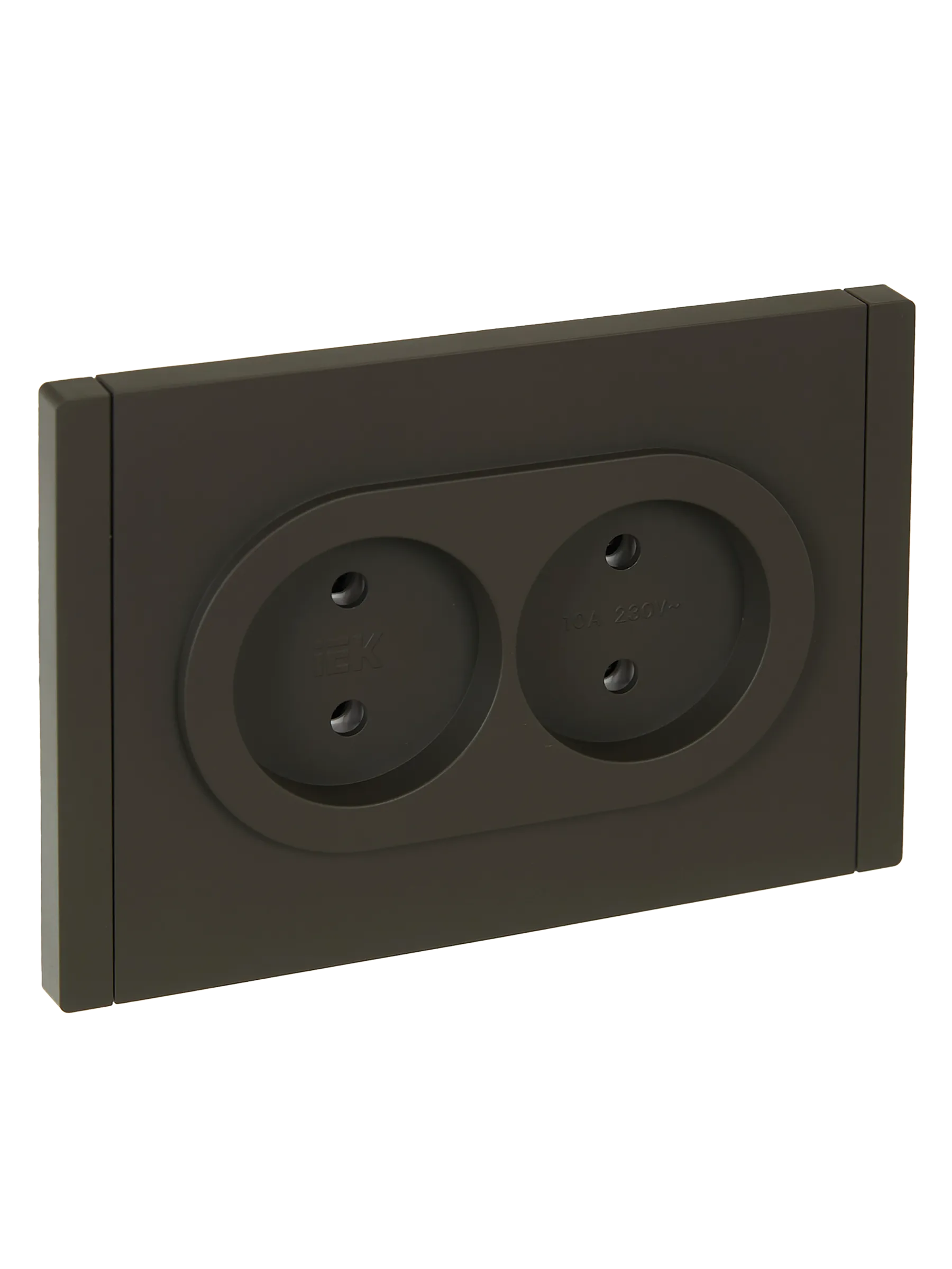 FORTE&PIANO Розетка 2-местная без заземления без защитных шторок безвинтовое крепление 10А FP326 серый IEK FP-R20-10-1-K03