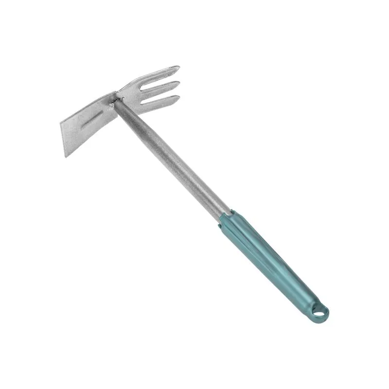 Мотыжка комбинированная 3 прямых зубца с цельнометаллической ручкой, покрытой пластиком ЧЕТЫРЕ СЕЗОНА - Фото 3