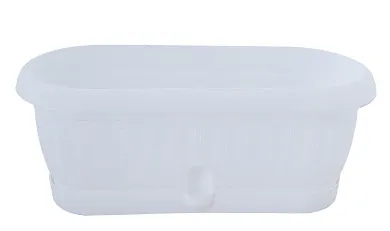 Вазон с подставкой кактус  ЧЕТЫРЕ СЕЗОНА Терра 31.5х11 см, 1.6 л, цвет белый 113054 71-9061