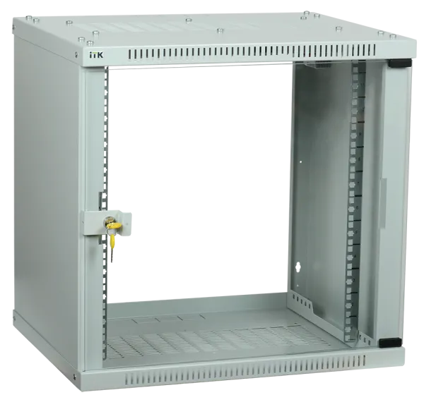 ITK Шкаф настенный LINEA WE 9U 550х350мм дверь стекло серый