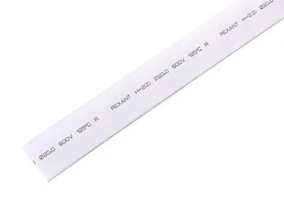 Трубка термоусаживаемая ТУТ нг 20,0/10,0мм, белая, упаковка 10 шт. по 1м REXANT 22-0001