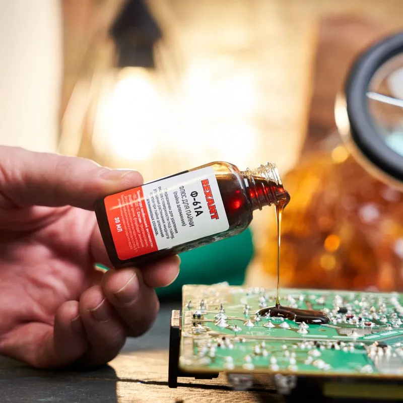 Флюс для пайки, Ф-61А (пайка алюминия), 30мл, флакон, блистер REXANT - Фото 3