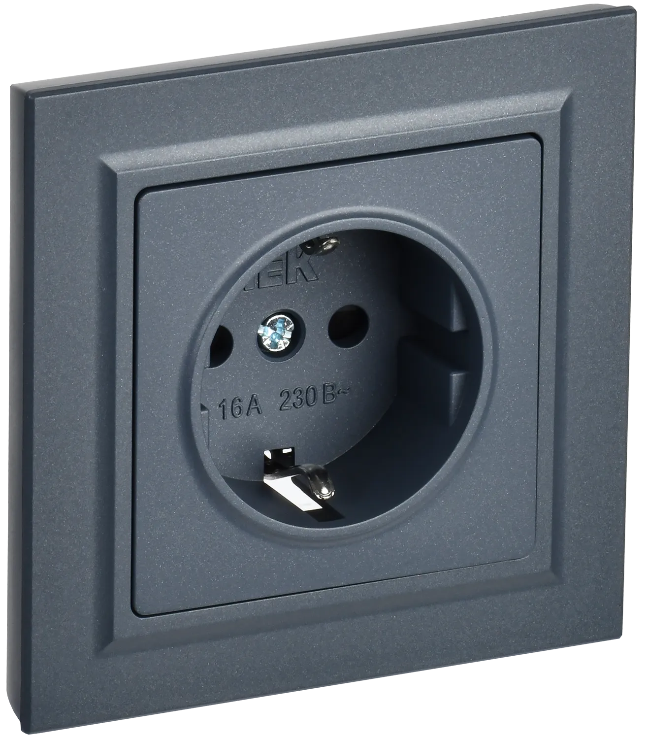 BRITE Розетка 1-местная с заземлением с защитными шторками 16А в сборе РСР14-1-0-БрМ маренго IEK BR-R14-16-K35-F