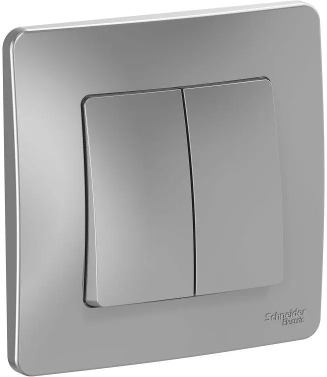 Выключатель 2-кл. СП Blanca 10А IP20 (сх. 5) 250В алюм. SE BLNVS010503 - Фото 2