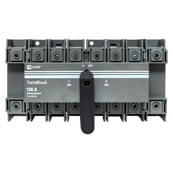 Рубильник 100A 4P реверсивный c рукояткой для прямой установки TwinBlock EKF - Фото 2