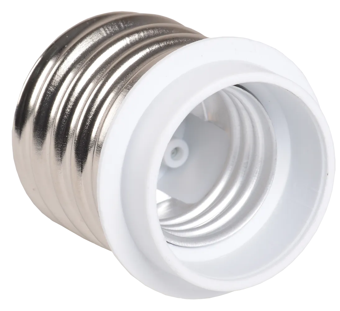 Переходник Е40-Е27 ПР40-27-К02 пластик белый (индивидуальный пакет) IEK