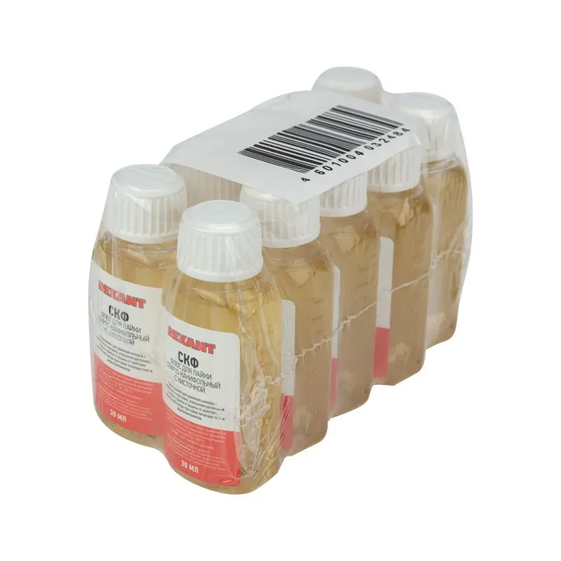 Флюс для пайки, СКФ (спирто-канифольный), 30мл, с кисточкой, флакон REXANT - Фото 5