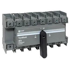 Рубильник 40A 4P реверсивный c рукояткой для прямой установки TwinBlock EKF 