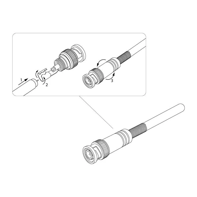 Разъем BNC штекер под пайку с пружиной металл (универсальный) PROconnect - Фото 4