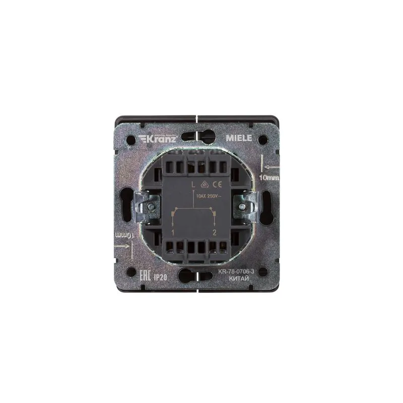 Выключатель ROUND 2 кл 10А с/у оникс KRANZ - Фото 3