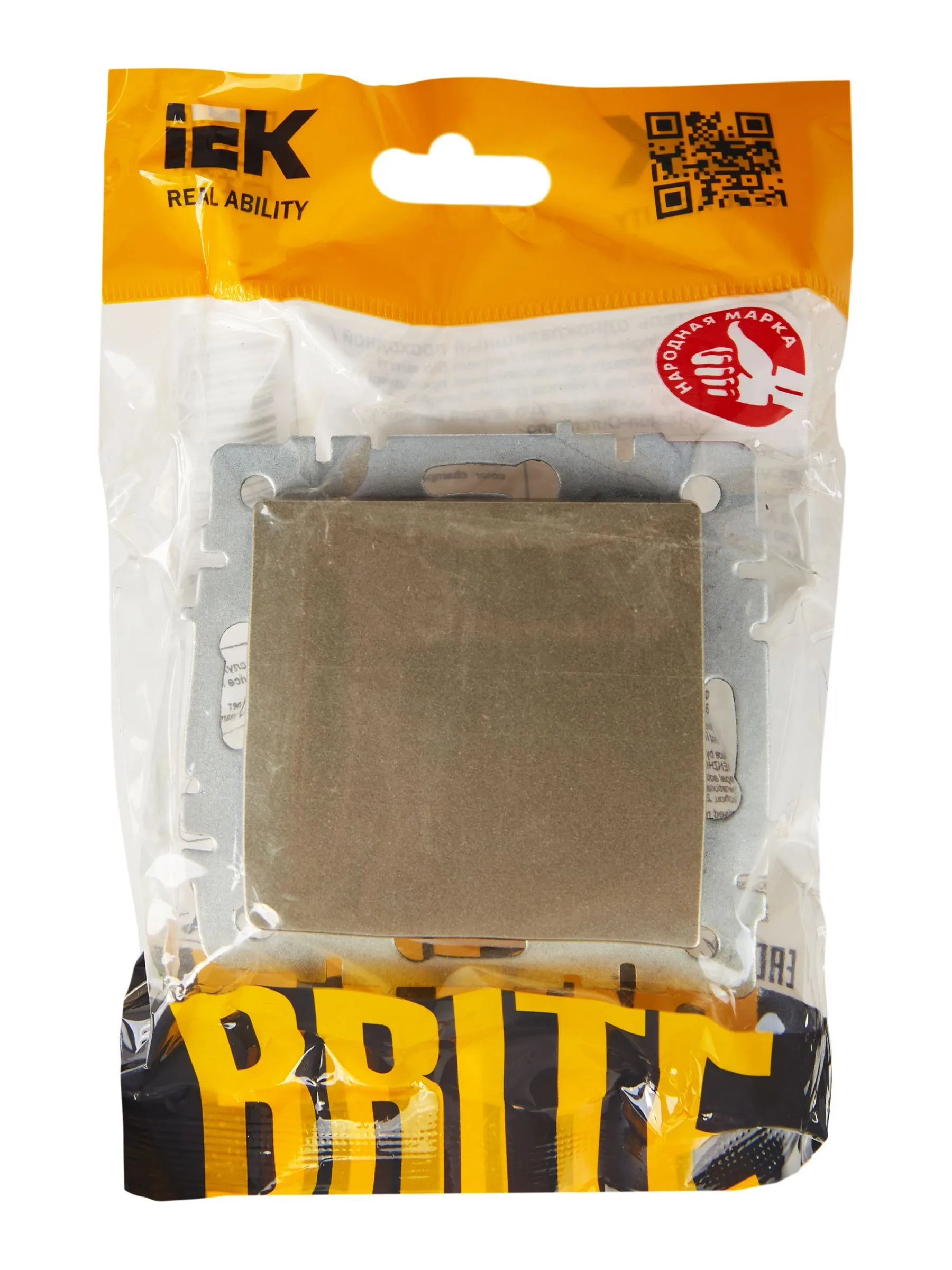 BRITE Выключатель 1-клавишный проходной 10А ВС10-1-6-БрШ шампань IEK - Фото 6