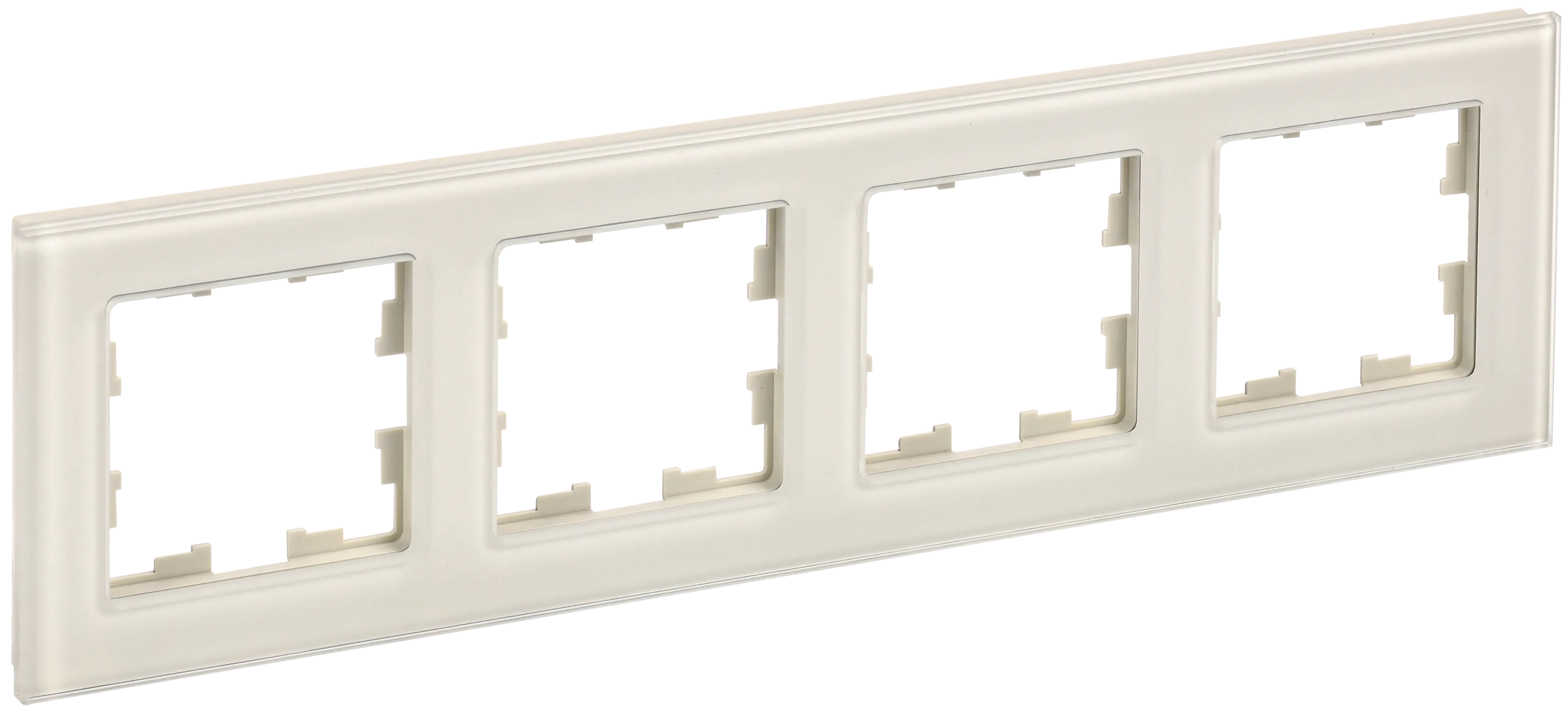 BRITE Рамка 4 -местная РУ-4-2-БрВа стекло ванильный IEK