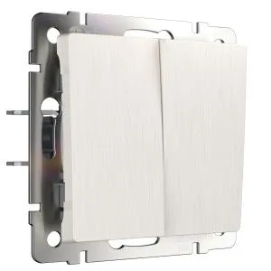 Выключатель двухклавишный (перламутровый рифленый) Werkel W1120013