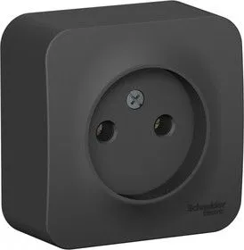 Розетка 1-м ОП Blanca 16А IP20 250В без заземл. без защ. шторок с изолир. пластиной антрацит SE BLNRA000116 - Фото 2