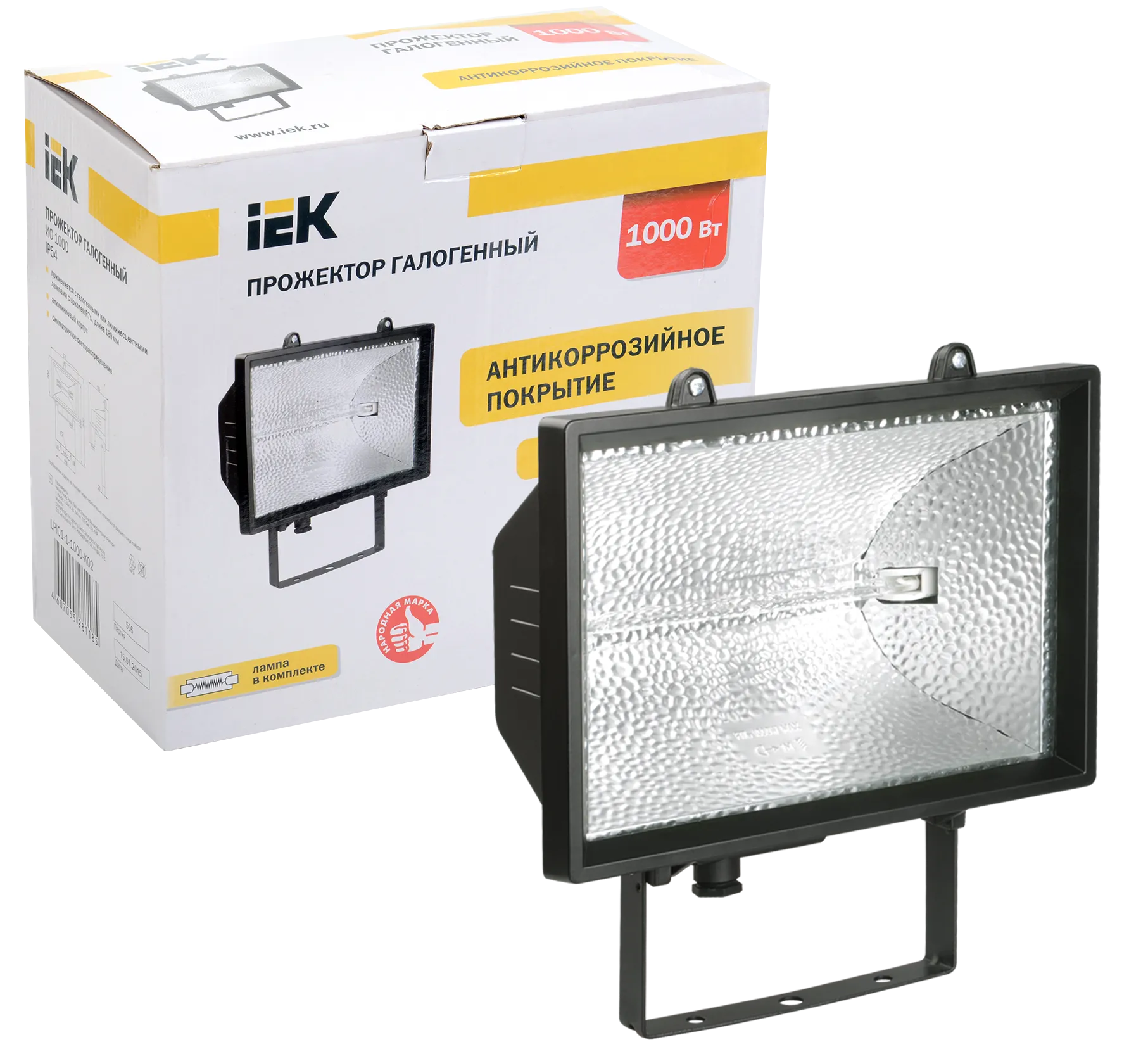 Прожектор галогенный ИО1000 IP54 черный IEK - Фото 3