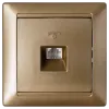 Розетка телефонная четырехконтактная скрытой установки ТР4-034 бронза 5586BY
