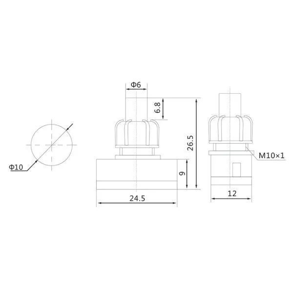 Выключатель-кнопка 250V 1А (2с) ON-OFF  черный  (PBS-17A2) (для настольной лампы)  REXANT (в упак. 1 - Фото 4