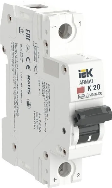 ARMAT Автоматический выключатель M06N-DC 1P K 20А IEK AR-M06N-1-K020DC