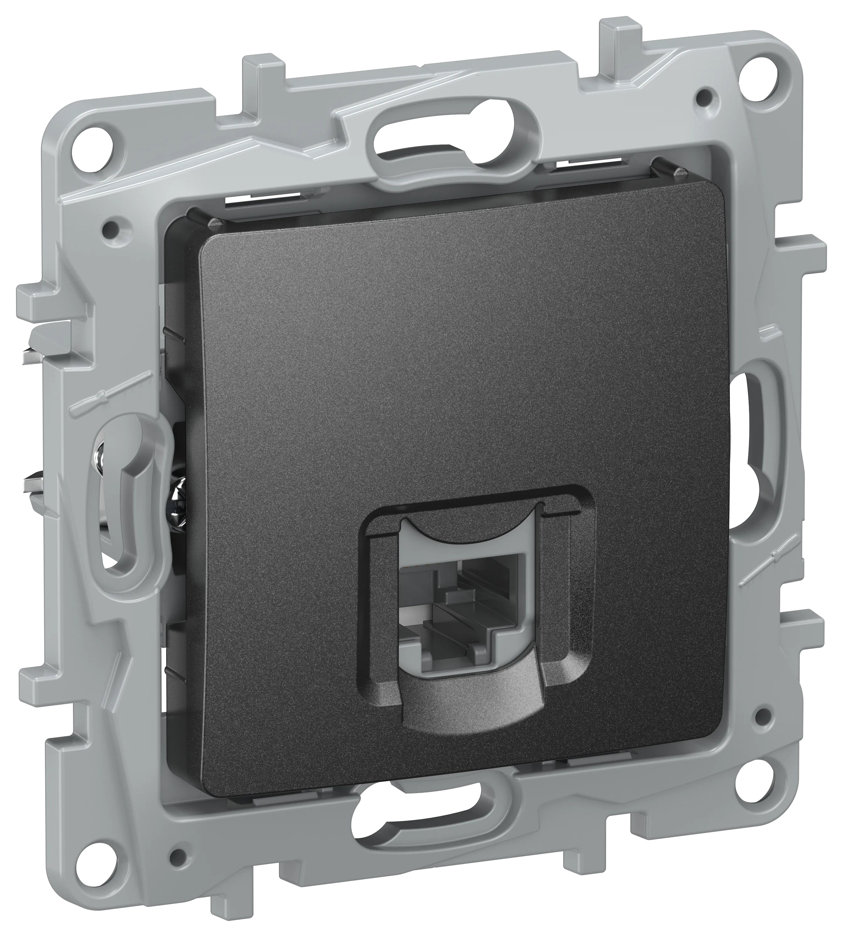 ETIKA Розетка компьютерная RJ45 категория 5Е UTP антрацит 672641