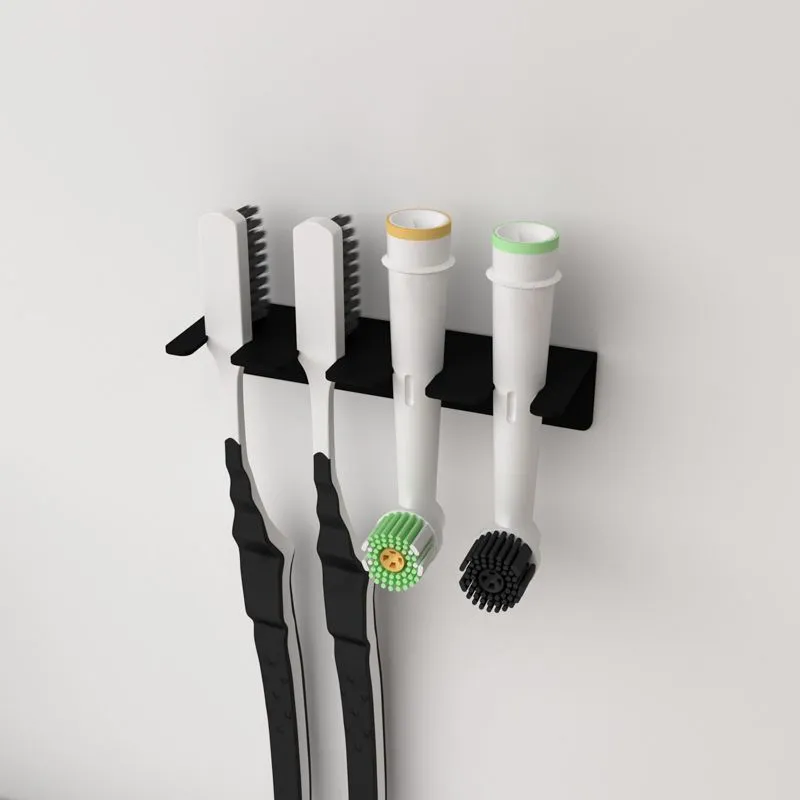 Держатель для хранения зубных щеток и насадок, монтаж без сверления, черный REXANT 38-0695