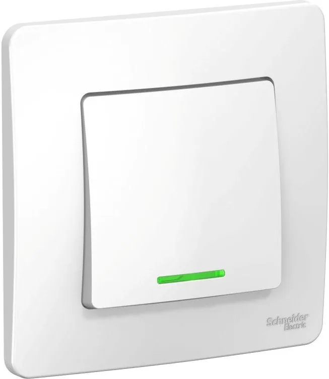 Выключатель 1-кл. СП Blanca 10А IP20 (сх. 1) 250В с подсветкой бел. SE BLNVS010111 - Фото 2