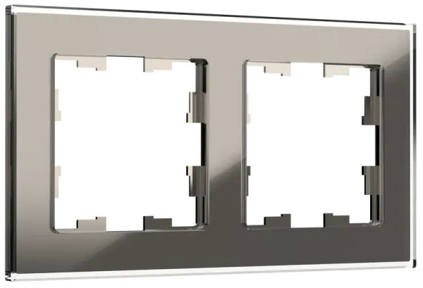 BRITE Рамка 2 -местная РУ-2-2-БрД стекло дымчатый IEK BR-M22-G-K30