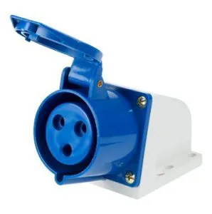 Розетка стационарная 123 2Р+РЕ, 32А, 250В IP44 DEKRON 0908-0009