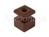 Изолятор фарфоровый квадратный для монтажа витой электропроводки, размеры: 20х20х25мм, цвет - коричн GE80025-04