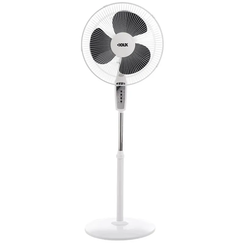 Вентилятор напольный с пультом и таймером, круглое основание DX-1608R 40 Вт, 220V, белый/черный DUX - Фото 3