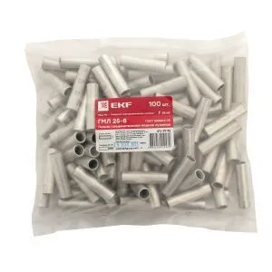 Гильза соединительная медная луженая ГМЛ 25-8 ГОСТ (2шт.) EKF PROxima gty-25-8g-r