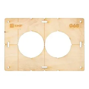 Шаблон для подрозетников c 2 отв. диам. 68 мм EKF Expert sh-d68-2