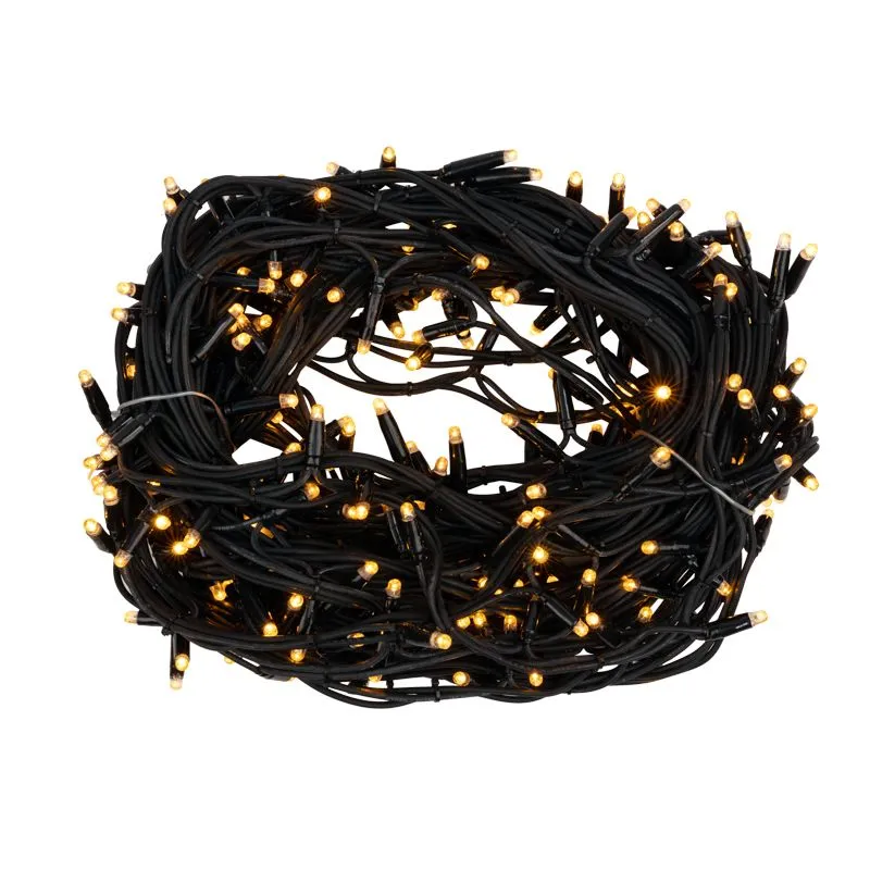 Гирлянда Твинкл Лайт 20 м, черный КАУЧУК, 240 диодов, цвет желтый (контроллер в комплекте) - Фото 2