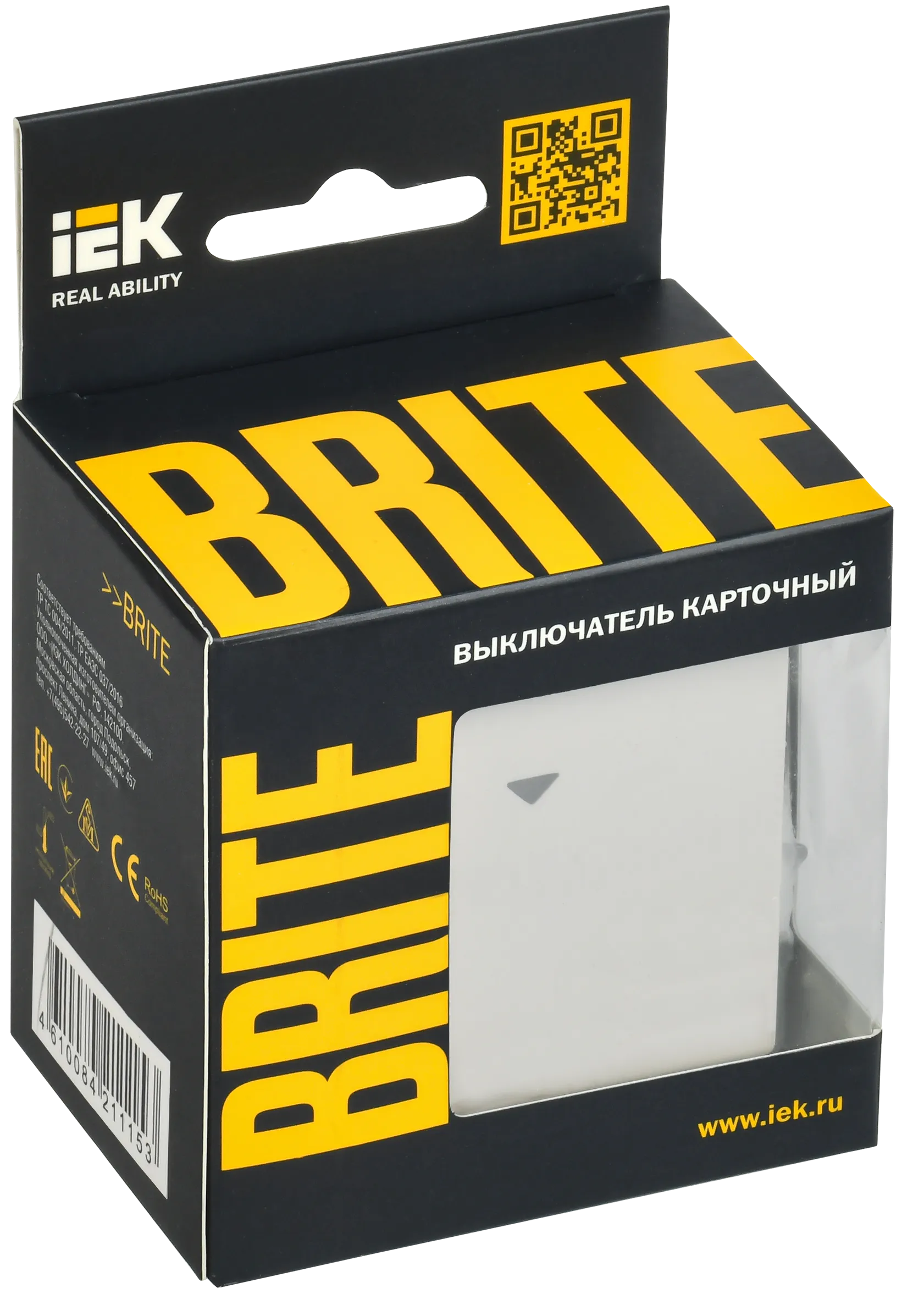 BRITE Выключатель карточный 30А ВС10-1-8-БрЖ жемчуг IEK - Фото 2