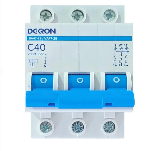 Автоматический выключатель ВА47-29 3P С40A 4,5кА mcb29-3-C40-dek