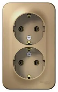 Розетка 2-м ОП Blanca 16А IP20 250В с заземл. без защ. шторок с изолир. пластиной титан SE BLNRA010214 1210596