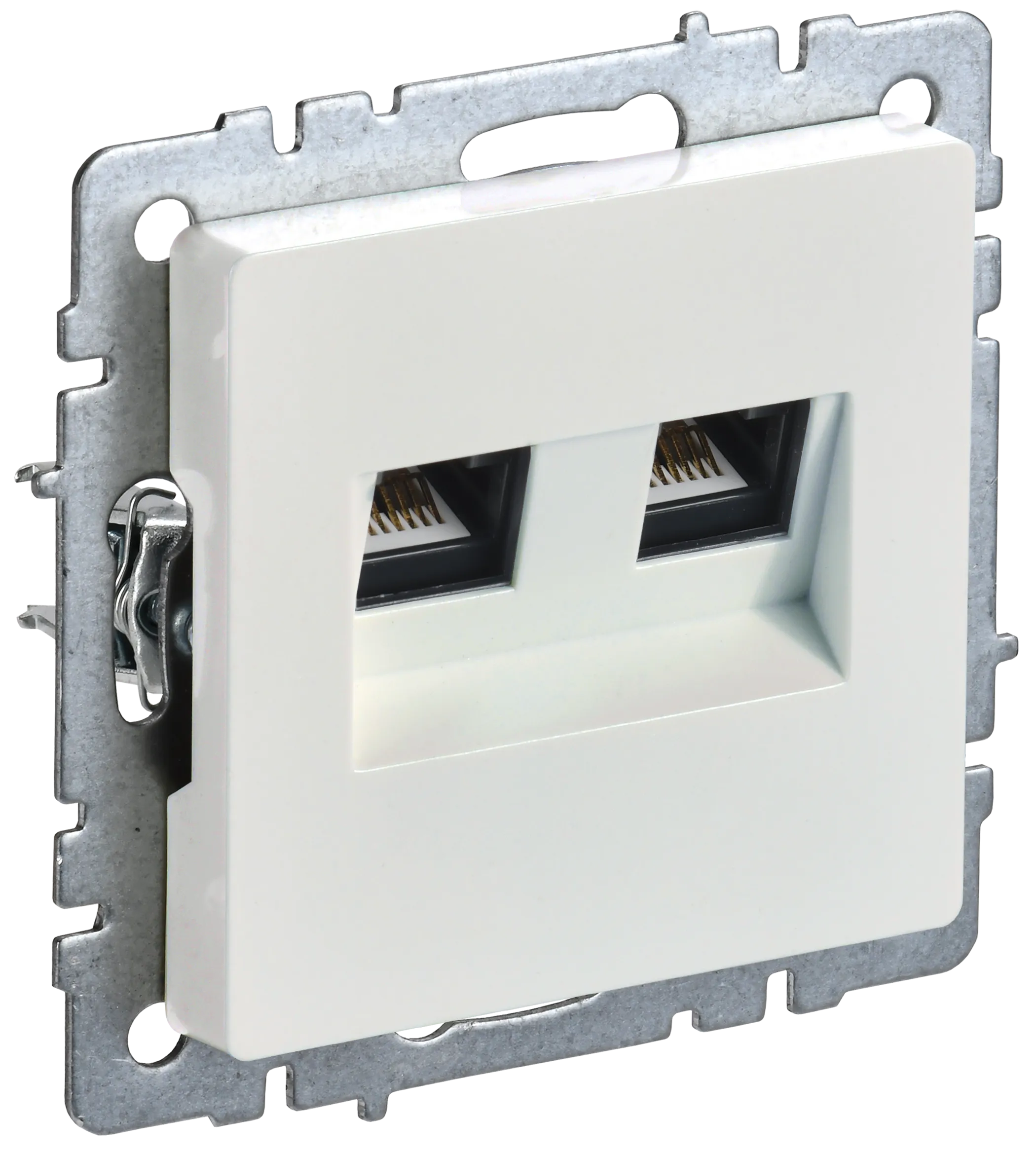 BRITE Розетка компьютерная двойная RJ45 кат.6 РК11-2-БрЖ жемчуг IEK