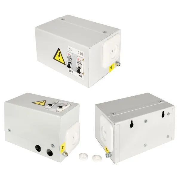 Ящик с понижающим трансформатором ЯТП 0.25 220/24В (3 авт. выкл.) IP31 DEKRON