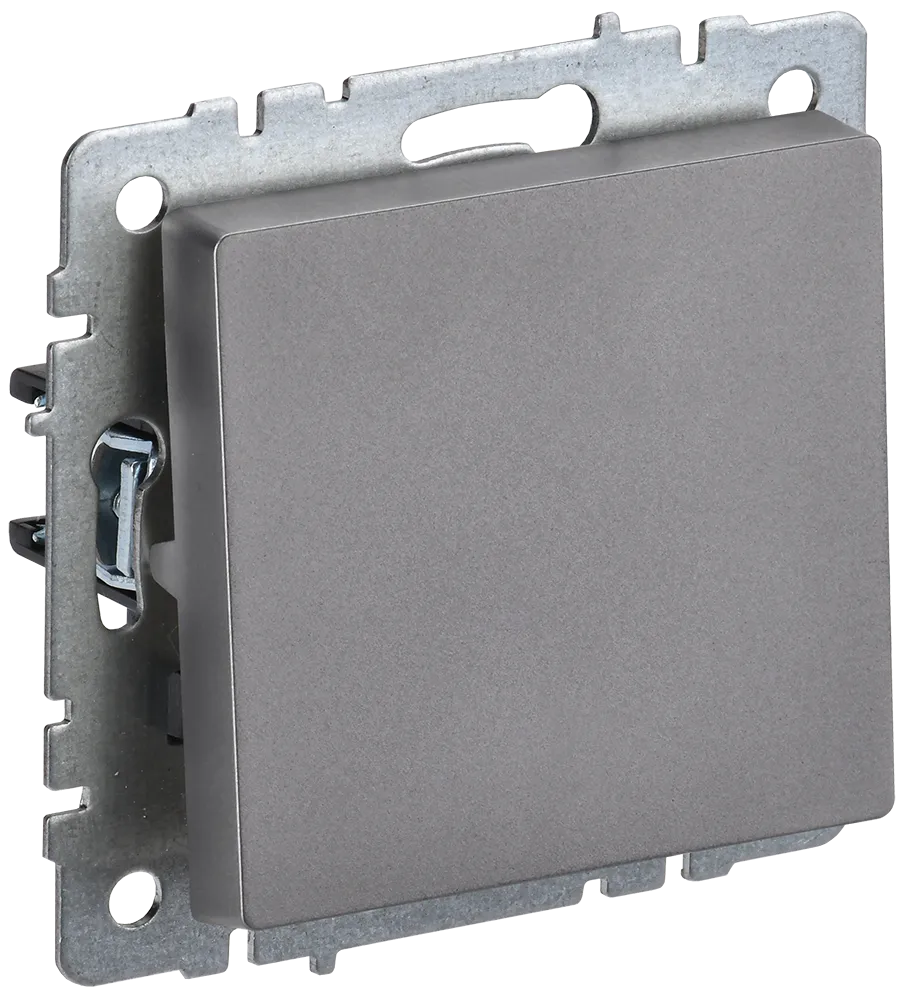 BRITE Выключатель 1-клавишный проходной 10А ВС10-1-6-БрС сталь IEK BR-V12-0-10-K46