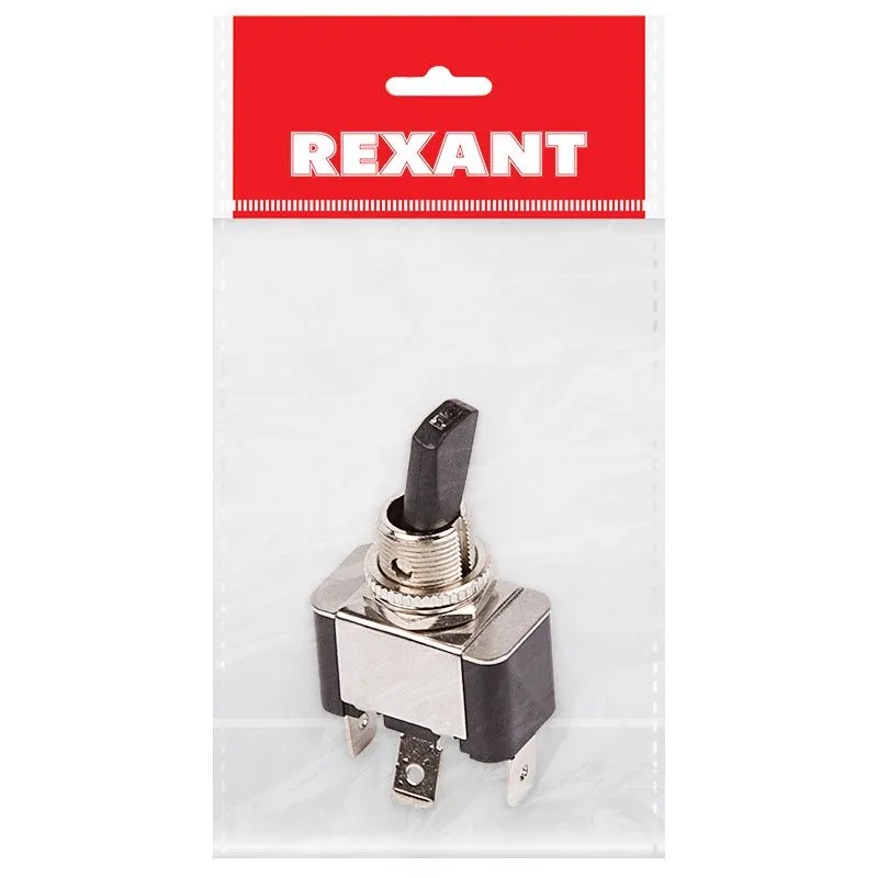 Тумблер 12V 30А (3c) ON-OFF однополюсный  с красной LED подсветкой  (ASW-07D-2)  REXANT Индивидуальн